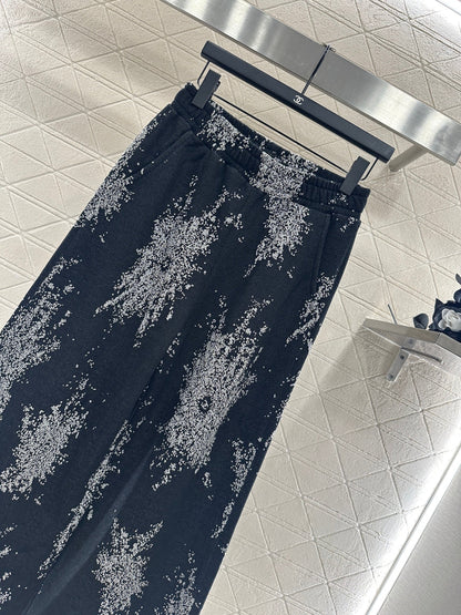 jacquard wide-leg trousers