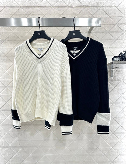 Crochet Knitted Wool Sweater Skiing Series