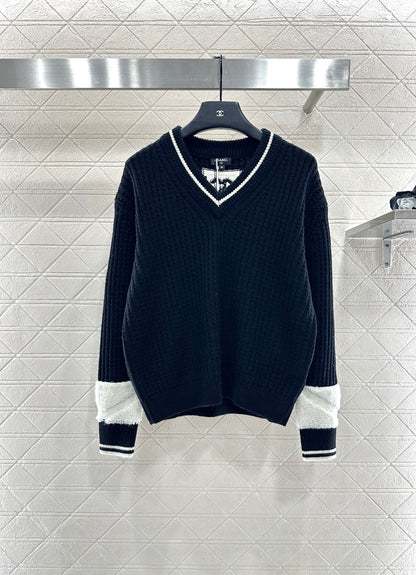 Crochet Knitted Wool Sweater Skiing Series