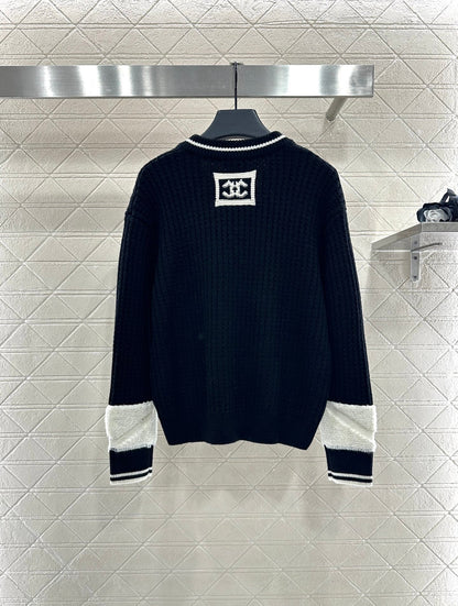 Crochet Knitted Wool Sweater Skiing Series