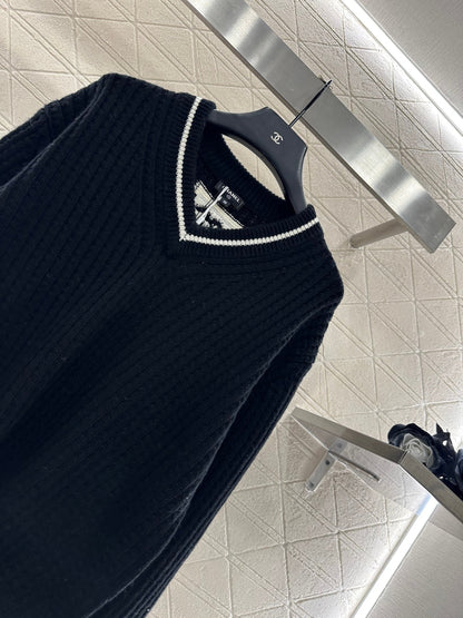 Crochet Knitted Wool Sweater Skiing Series