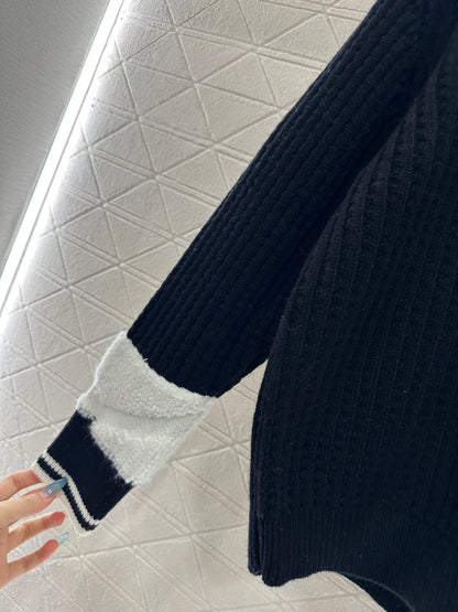 Crochet Knitted Wool Sweater Skiing Series