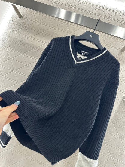 Crochet Knitted Wool Sweater Skiing Series