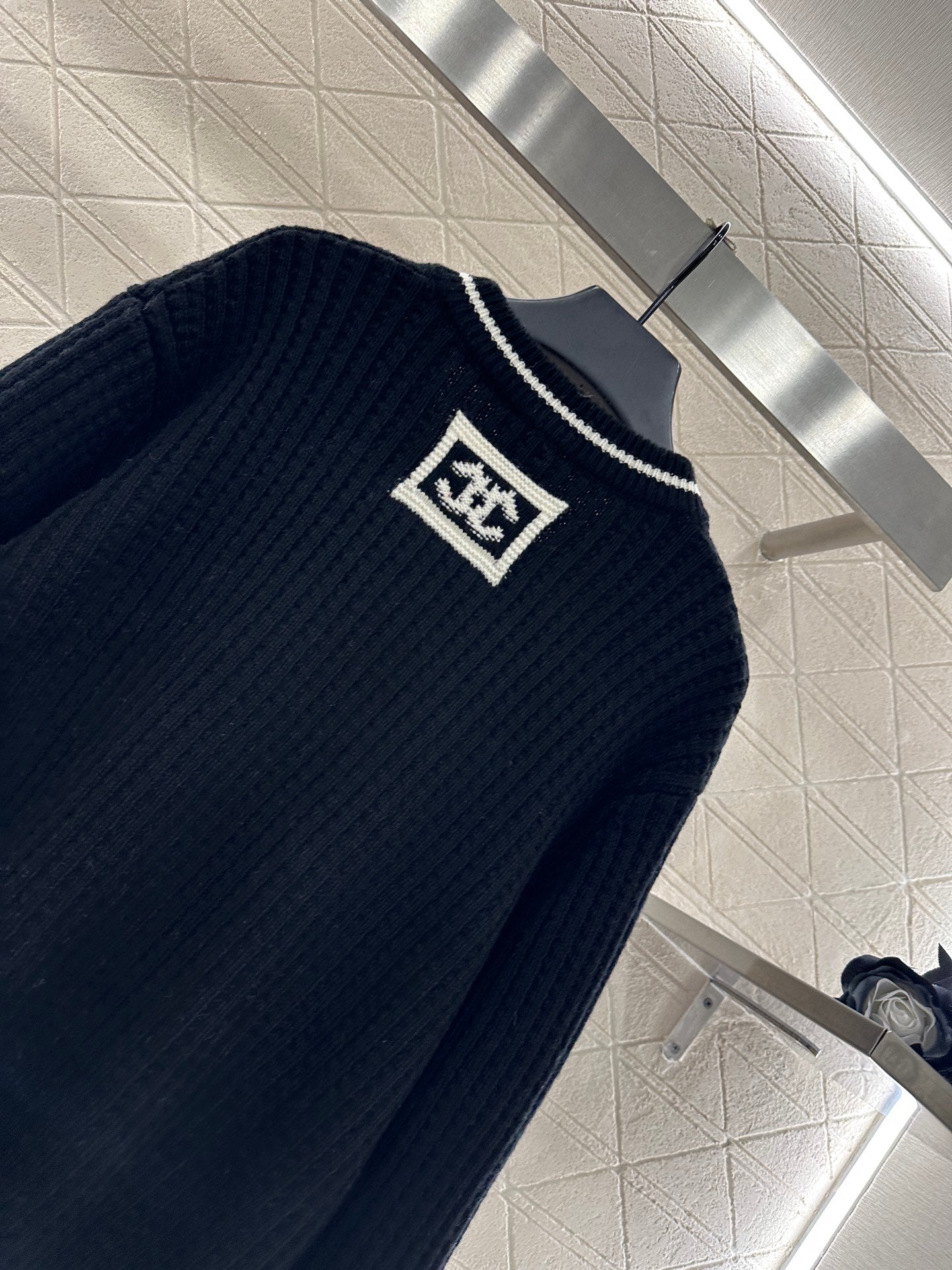 Crochet Knitted Wool Sweater Skiing Series