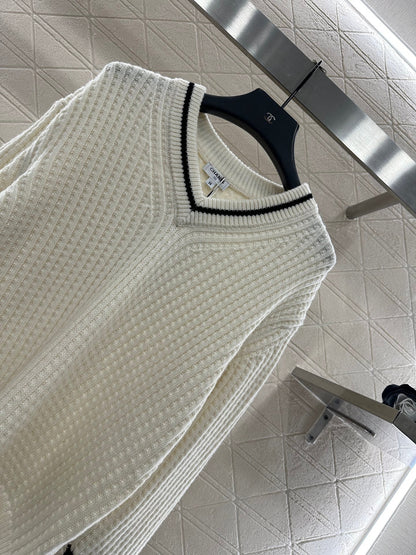 Crochet Knitted Wool Sweater Skiing Series