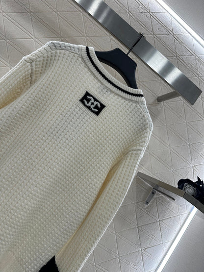 Crochet Knitted Wool Sweater Skiing Series