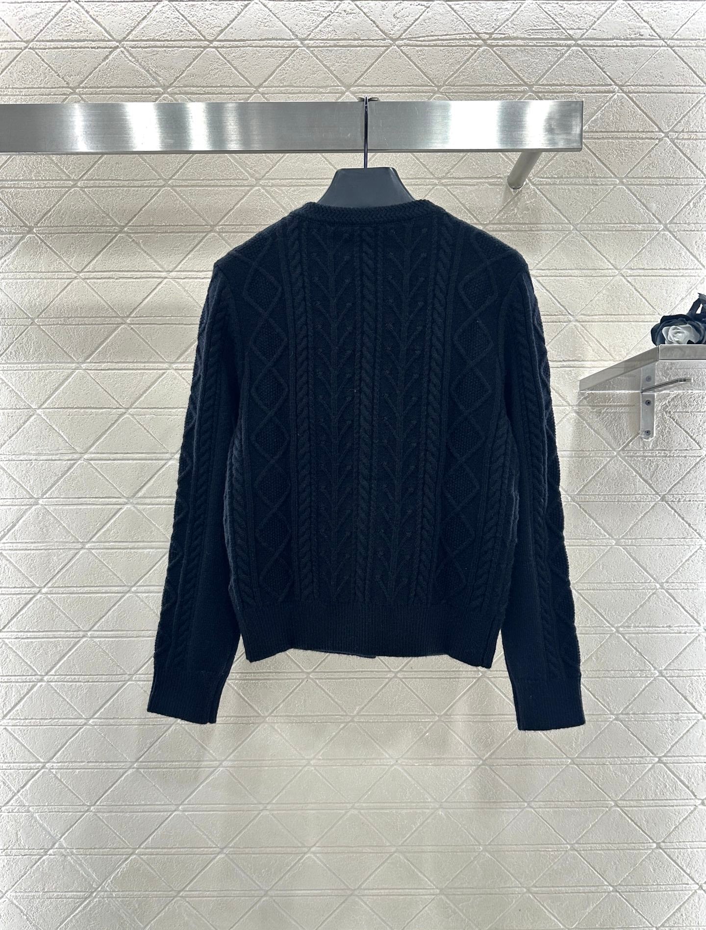 Crochet round neck knitted cardigan skiing series