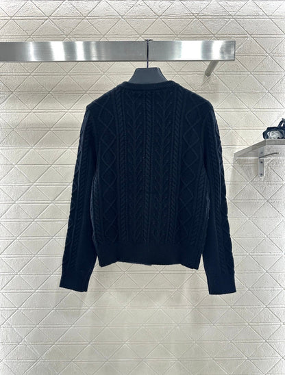 Crochet round neck knitted cardigan skiing series