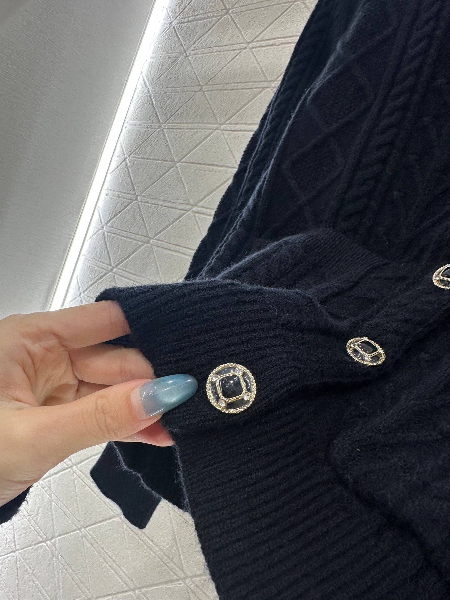 Crochet round neck knitted cardigan skiing series