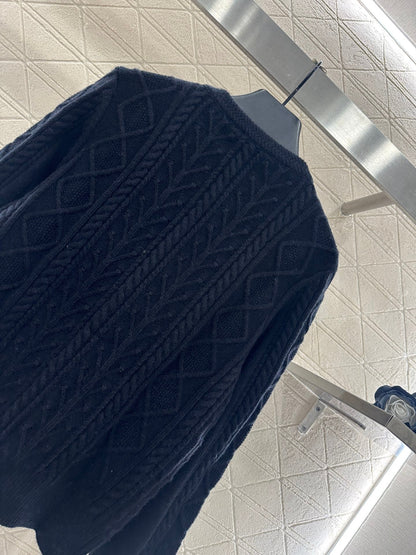 Crochet round neck knitted cardigan skiing series