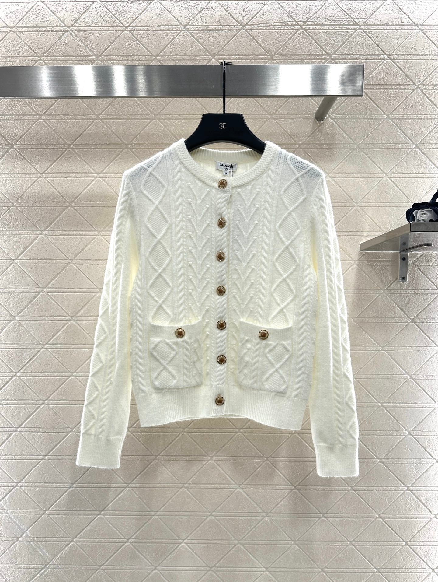 Crochet round neck knitted cardigan skiing series