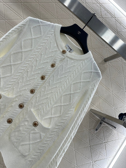 Crochet round neck knitted cardigan skiing series