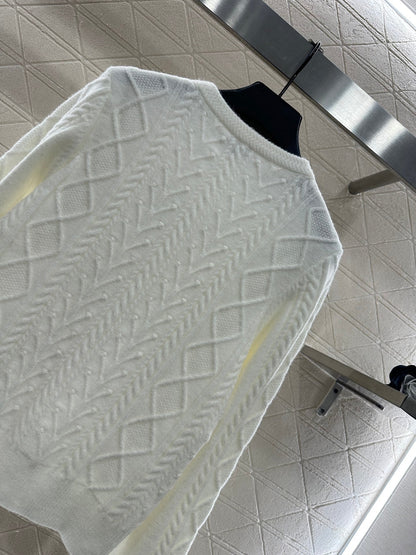 Crochet round neck knitted cardigan skiing series