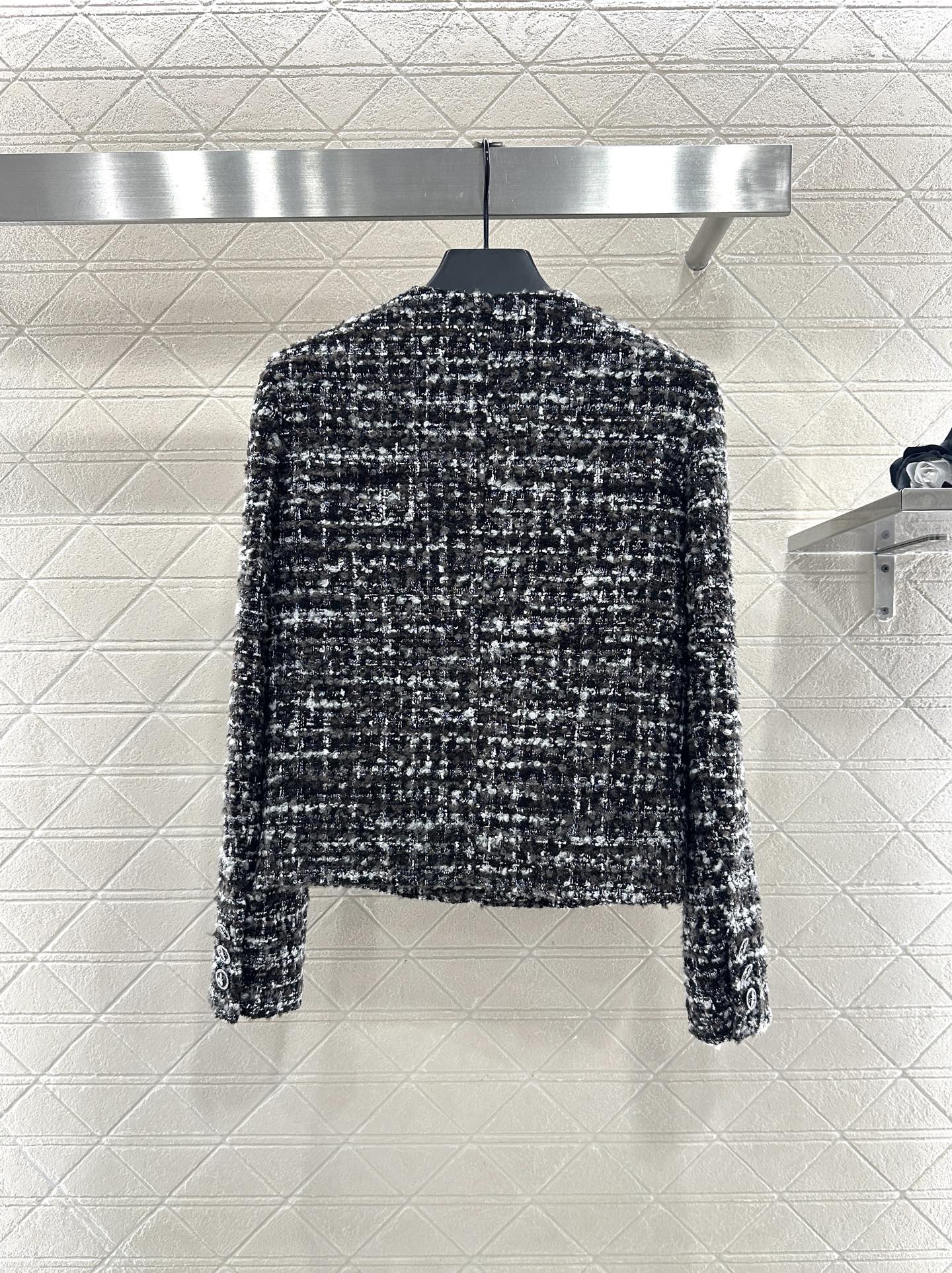 Woolen sequined camellia jacket