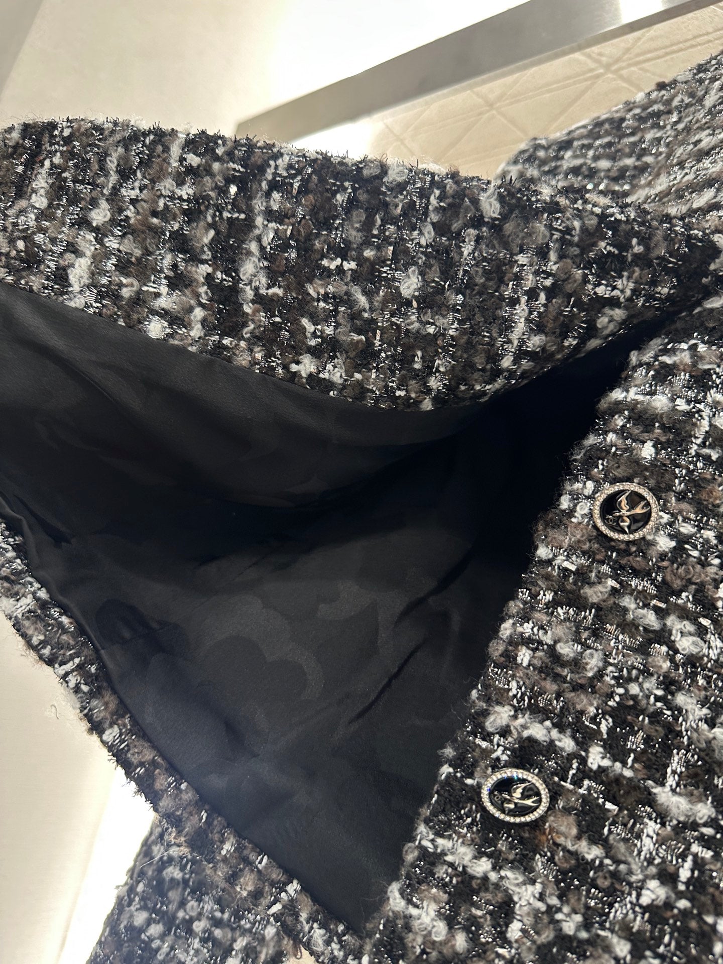 Woolen sequined camellia jacket