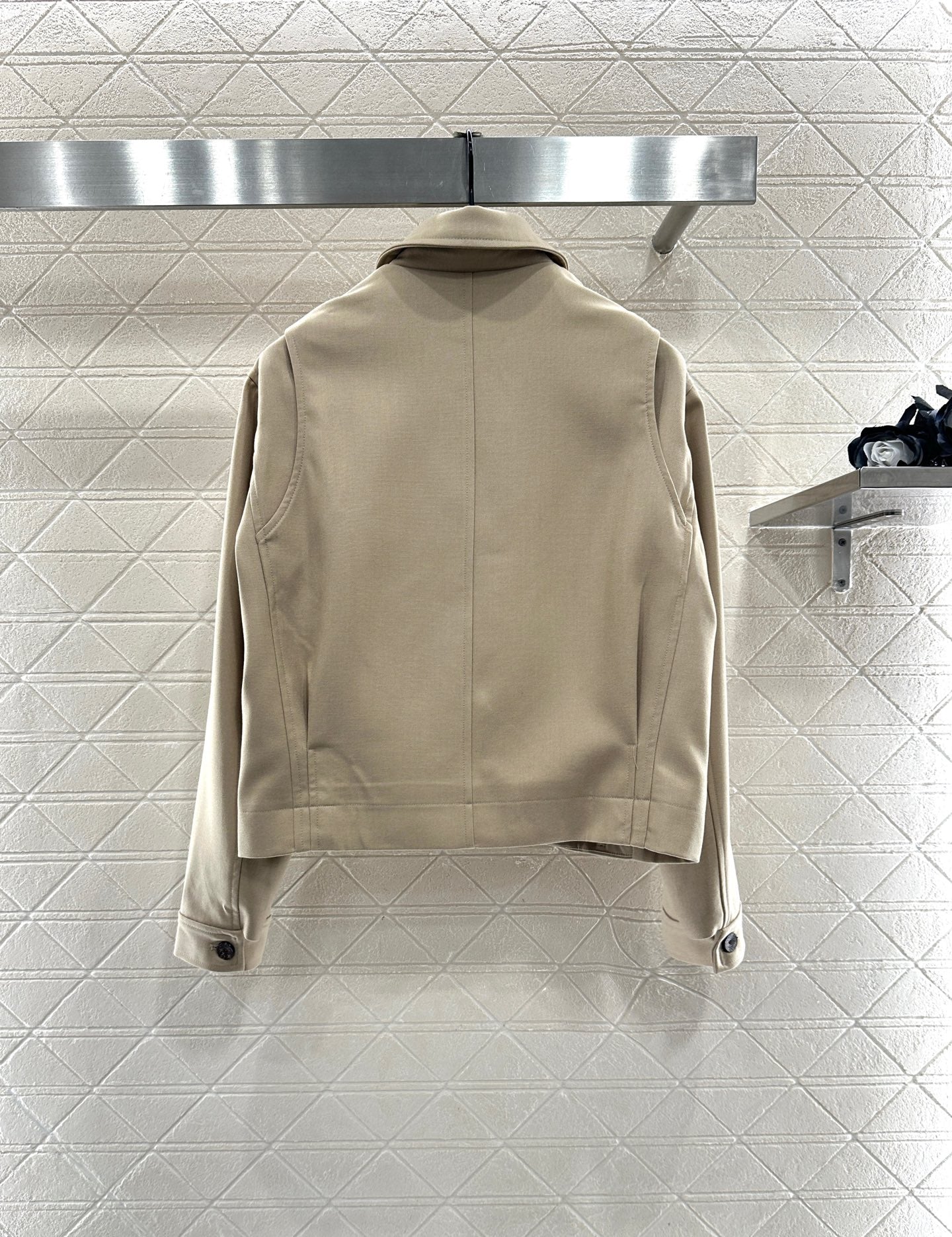 Zipper leather buckle jacket, jacket, pants set