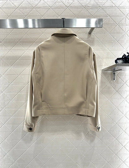 Zipper leather buckle jacket, jacket, pants set