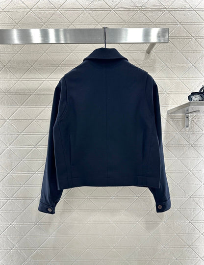 Zipper leather buckle jacket, jacket, pants set