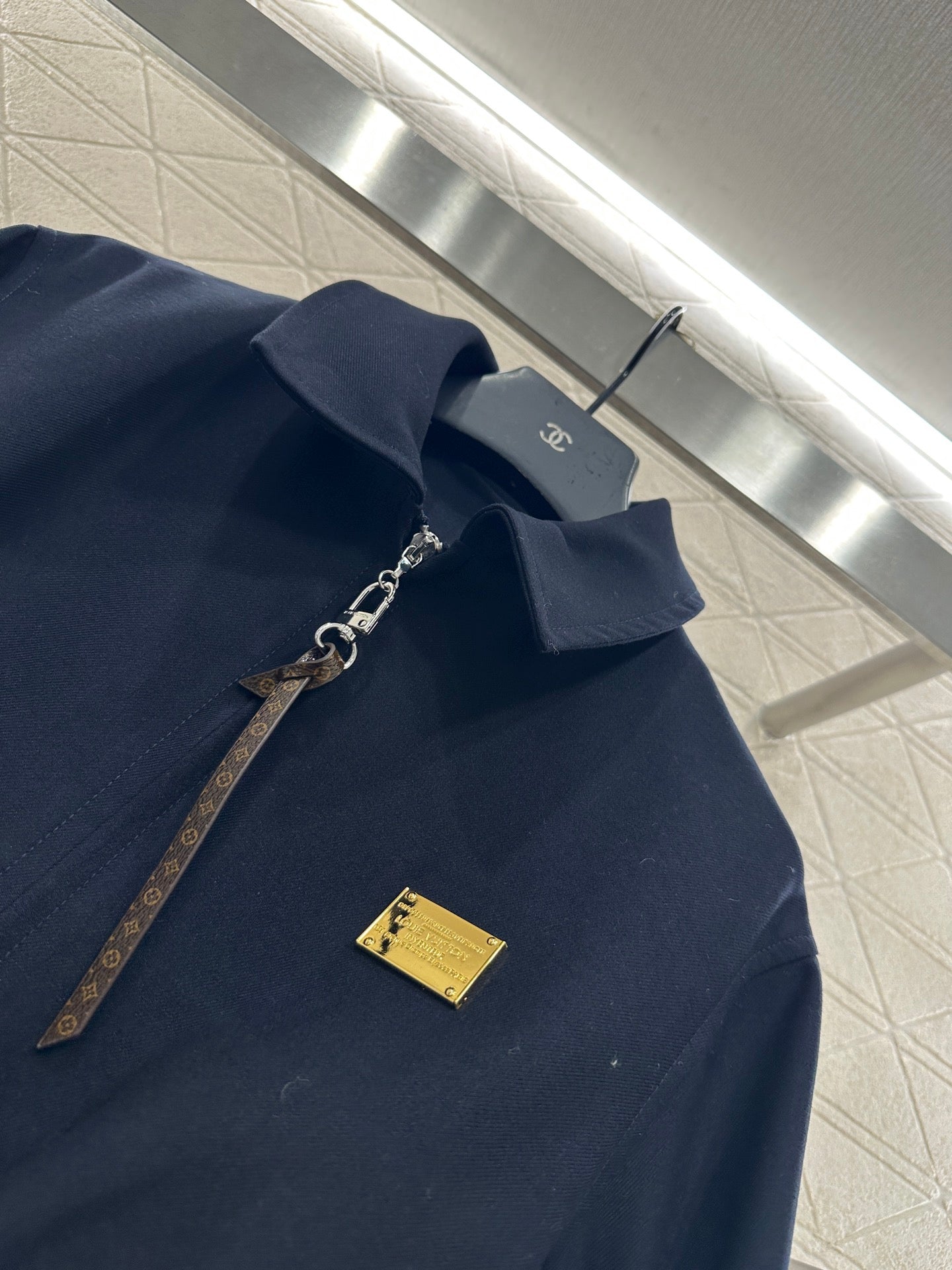 Zipper leather buckle jacket, jacket, pants set