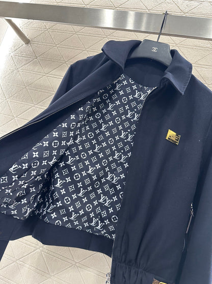 Zipper leather buckle jacket, jacket, pants set