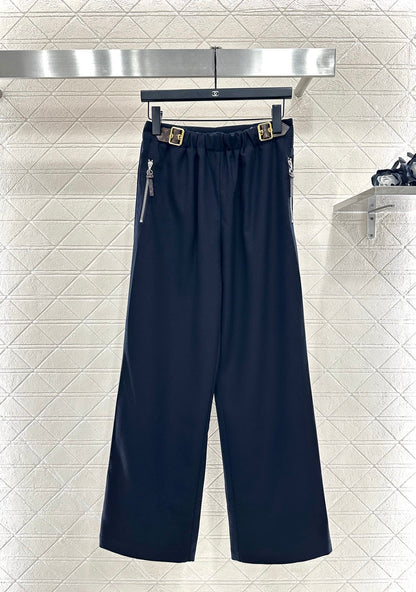 Zipper leather buckle jacket, jacket, pants set