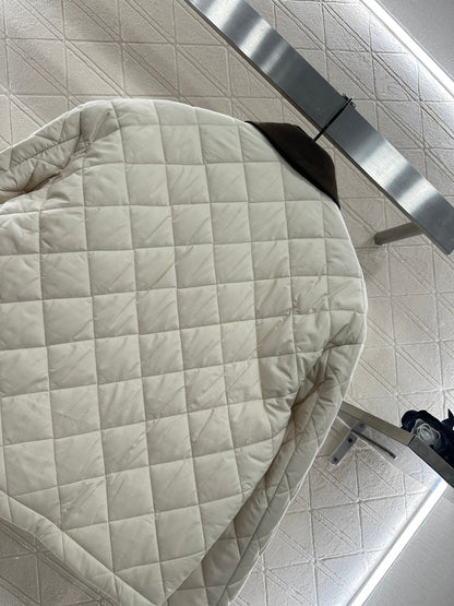 Corduroy collar diamond patterned cotton jacket