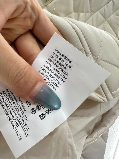 Corduroy collar diamond patterned cotton jacket