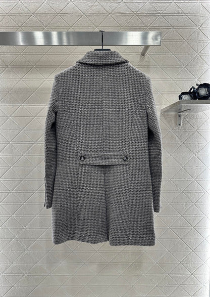 Plaid coarse woolen coat