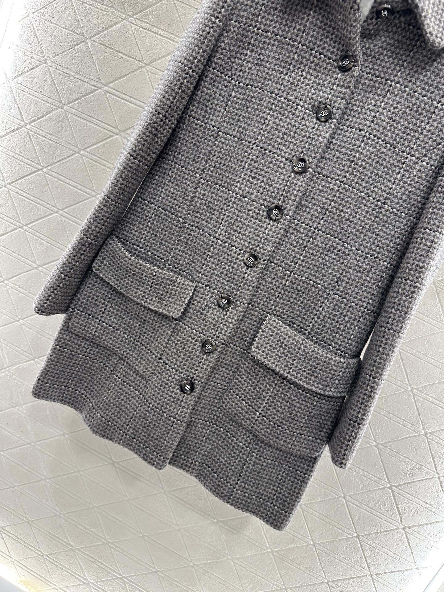 Plaid coarse woolen coat