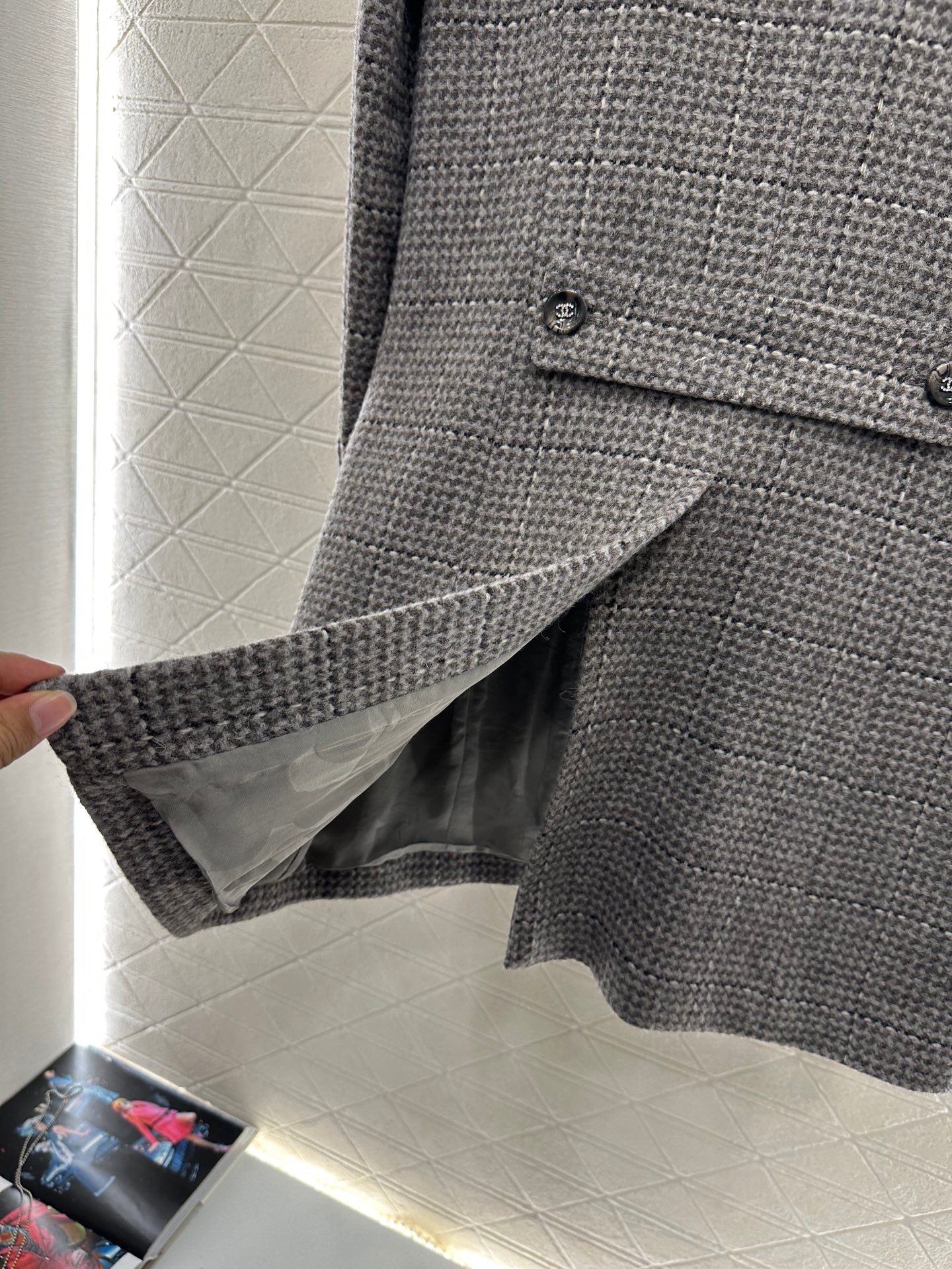 Plaid coarse woolen coat