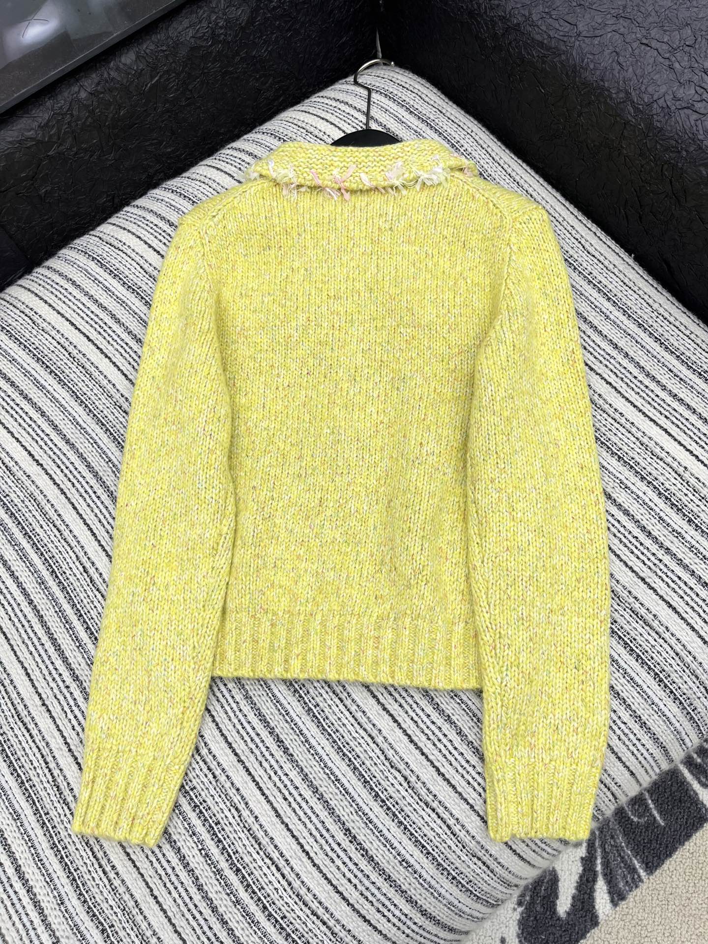 Vintage Zippered Lace-Trimmed Jacket (Brown/Yellow/Pink)