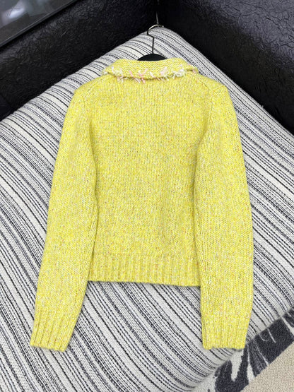 Vintage Zippered Lace-Trimmed Jacket (Brown/Yellow/Pink)