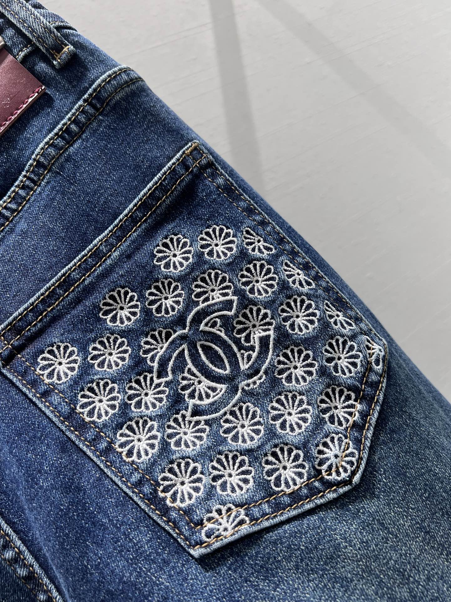 Embroidered Logo Jeans