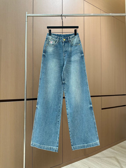 Hot-fix rhinestone jeans