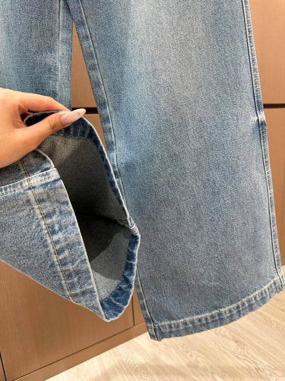 Hot-fix rhinestone jeans