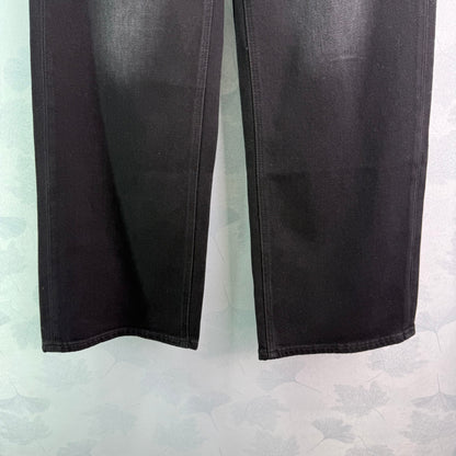 New style straight leg jeans with gold buttons