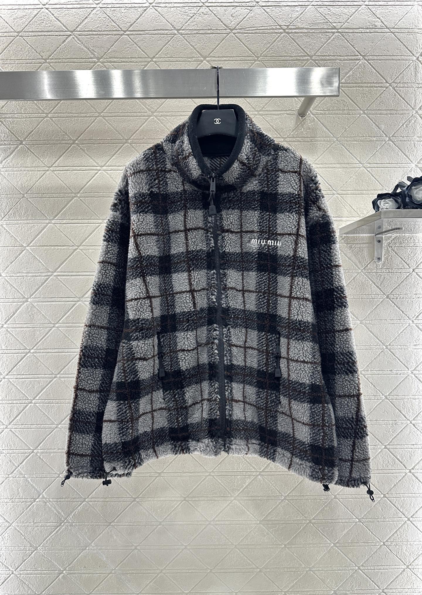 plaid plush coat