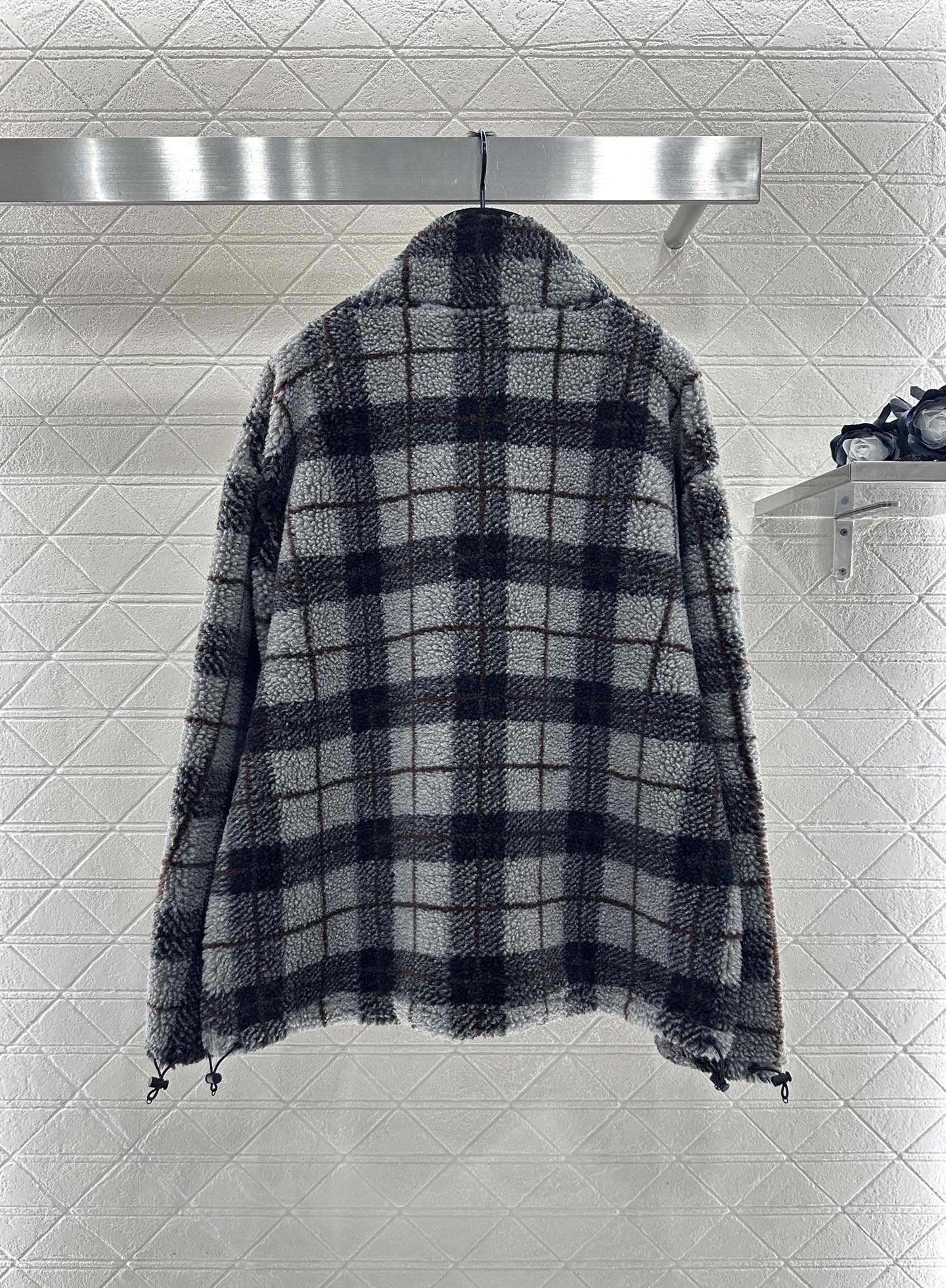 plaid plush coat