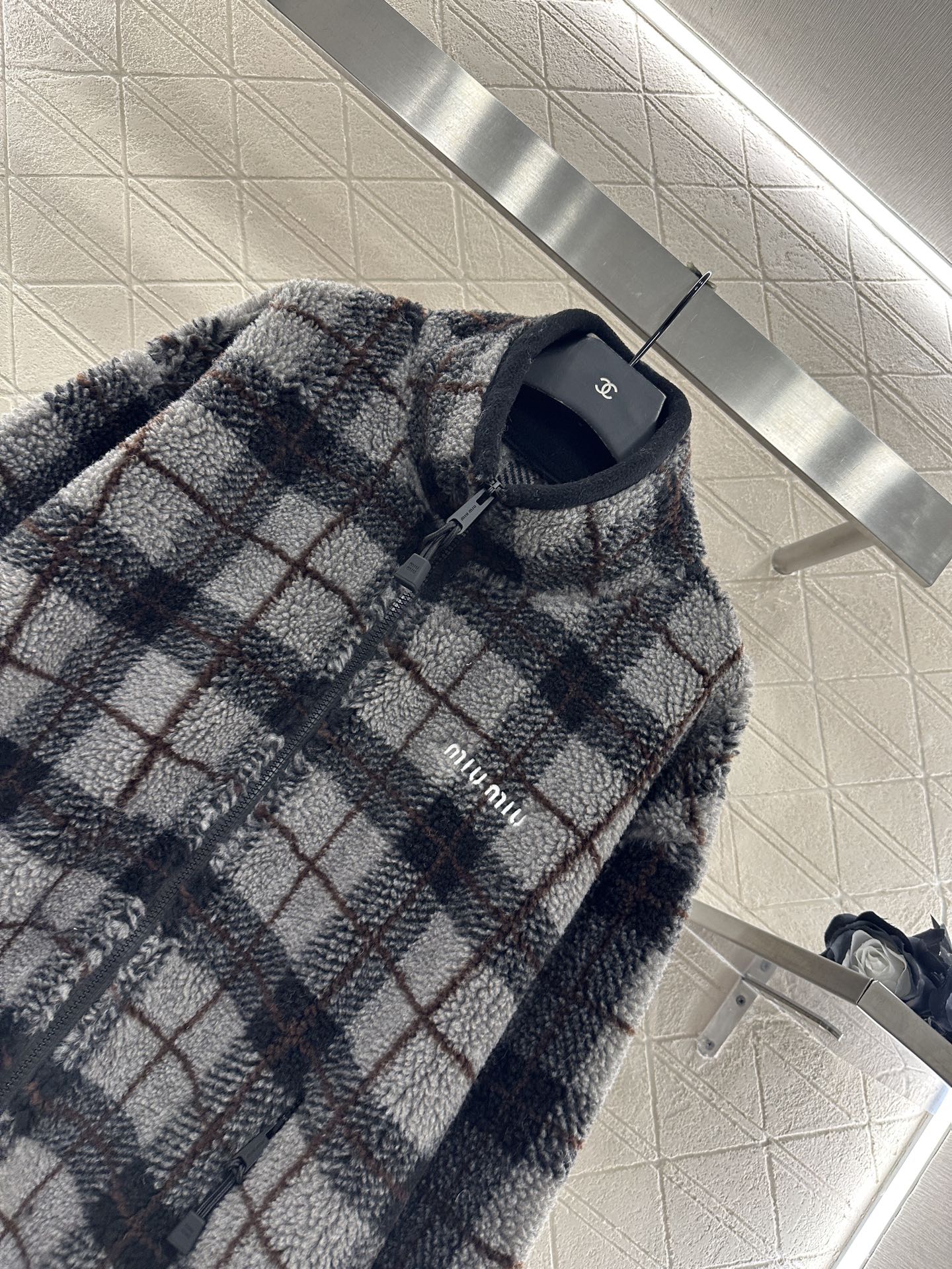 plaid plush coat