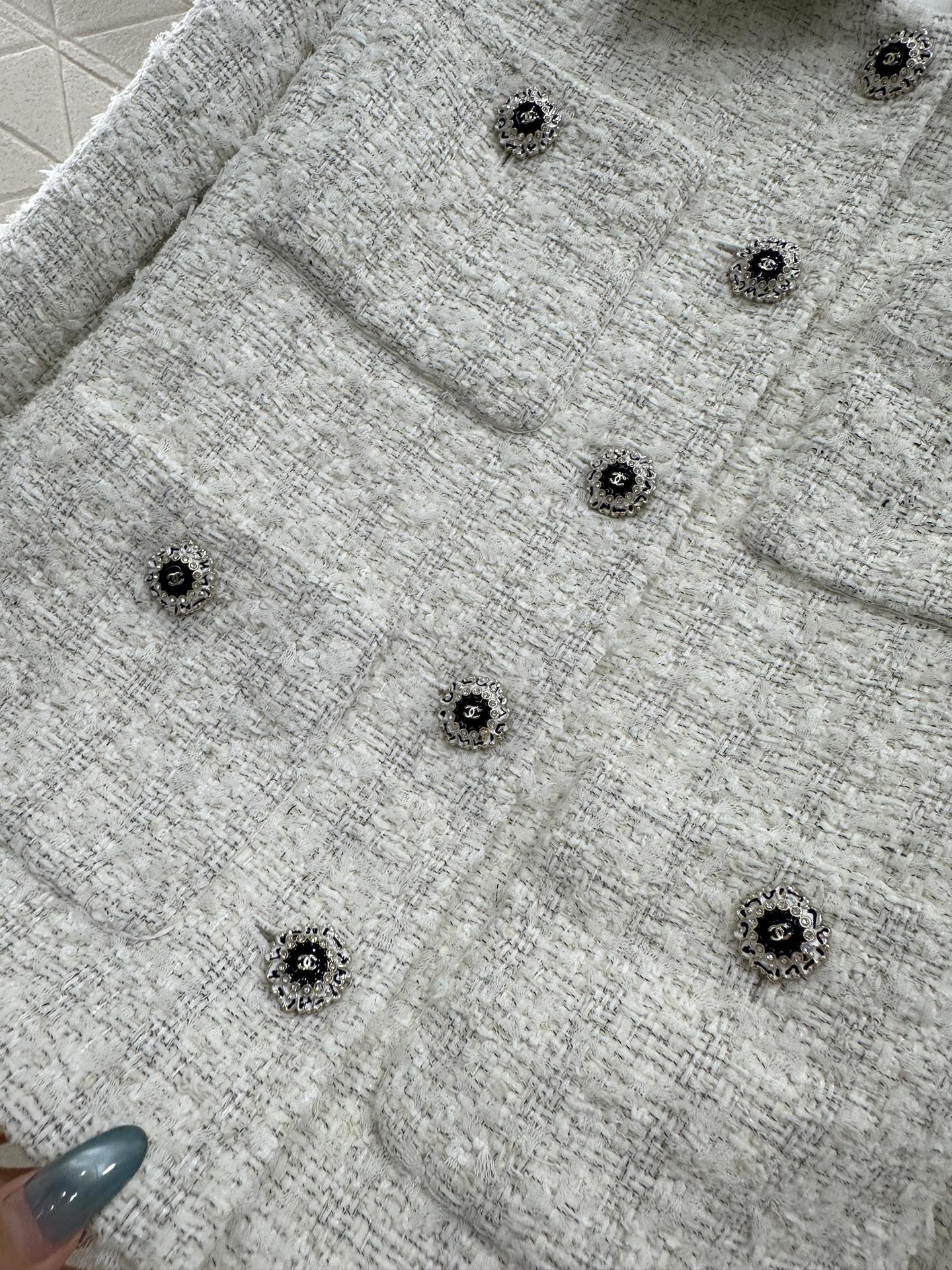 Plaid tweed collar jacket