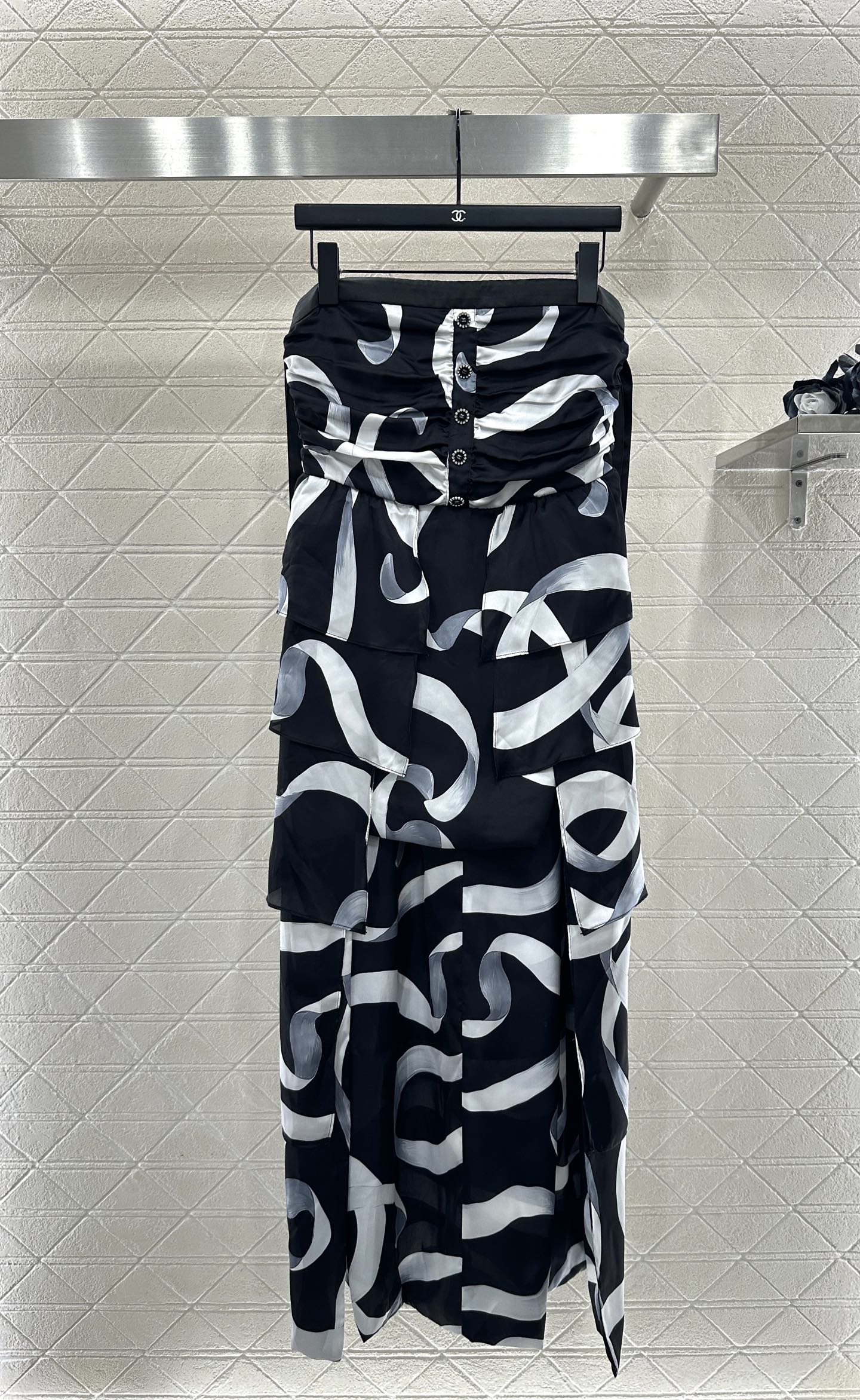 Print Strapless Dress