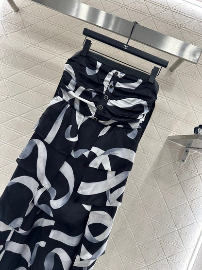 Print Strapless Dress