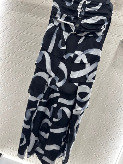 Print Strapless Dress