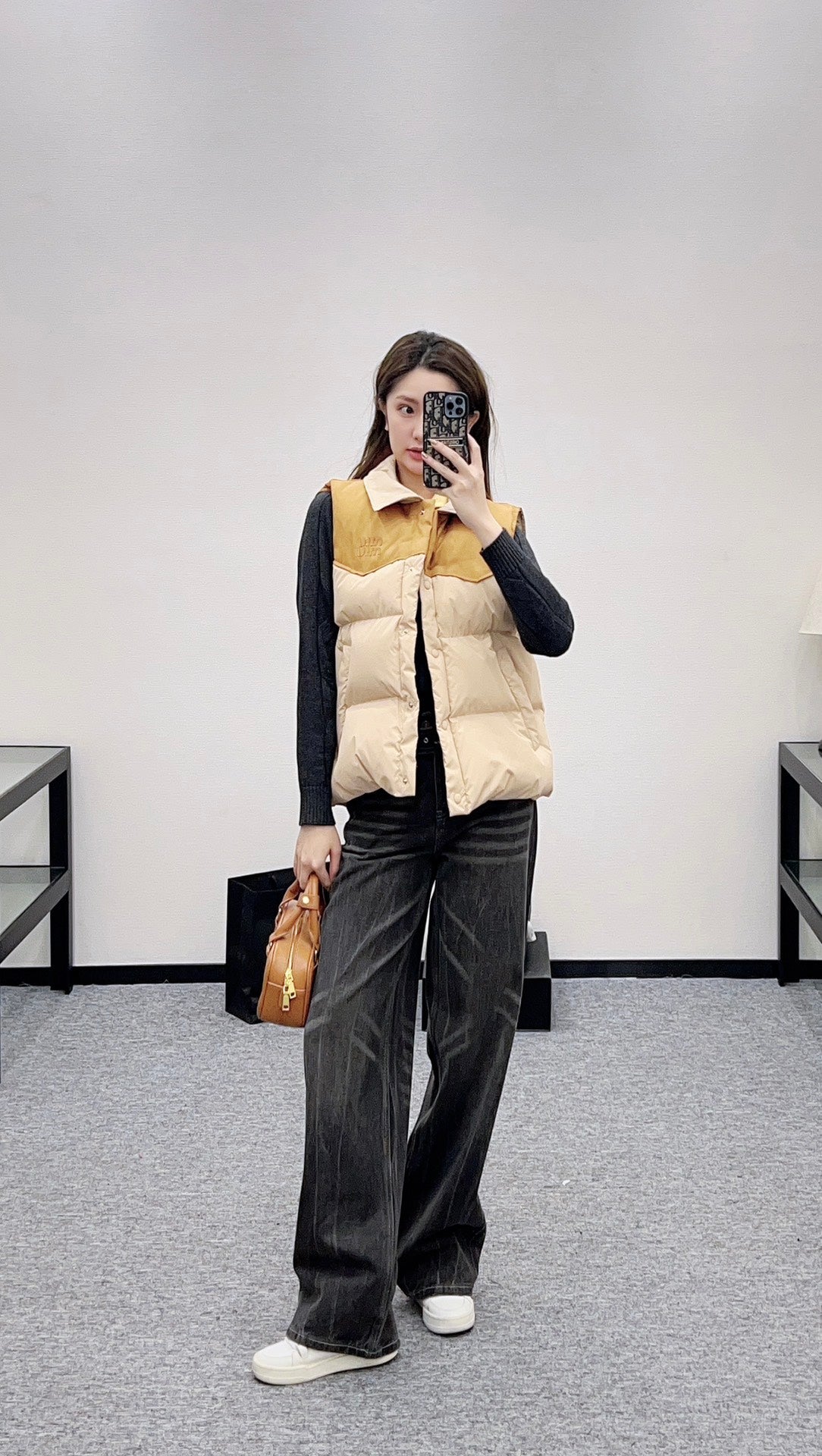 Patchwork down vest