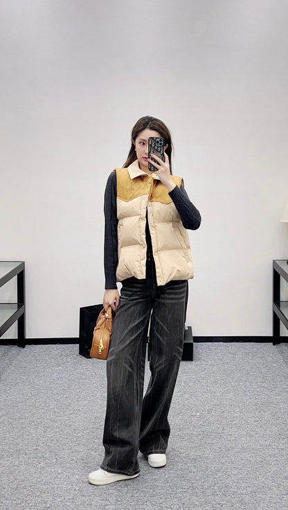 Patchwork down vest