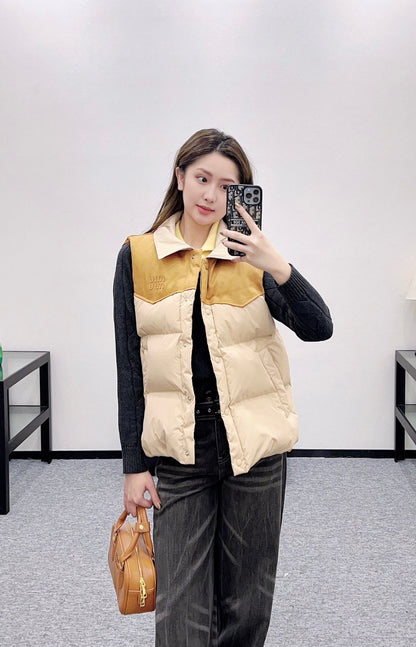 Patchwork down vest