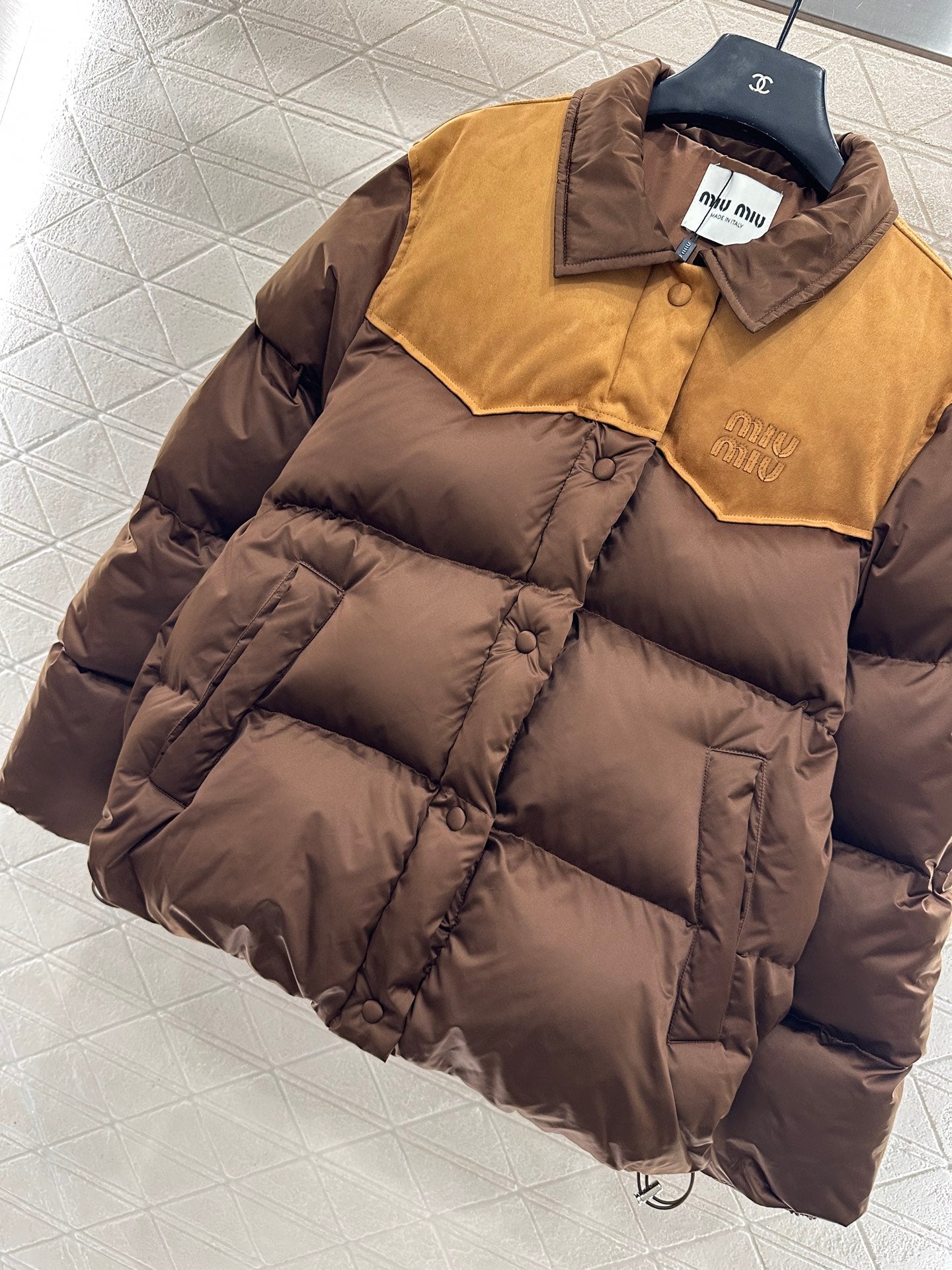 Patchwork down jacket