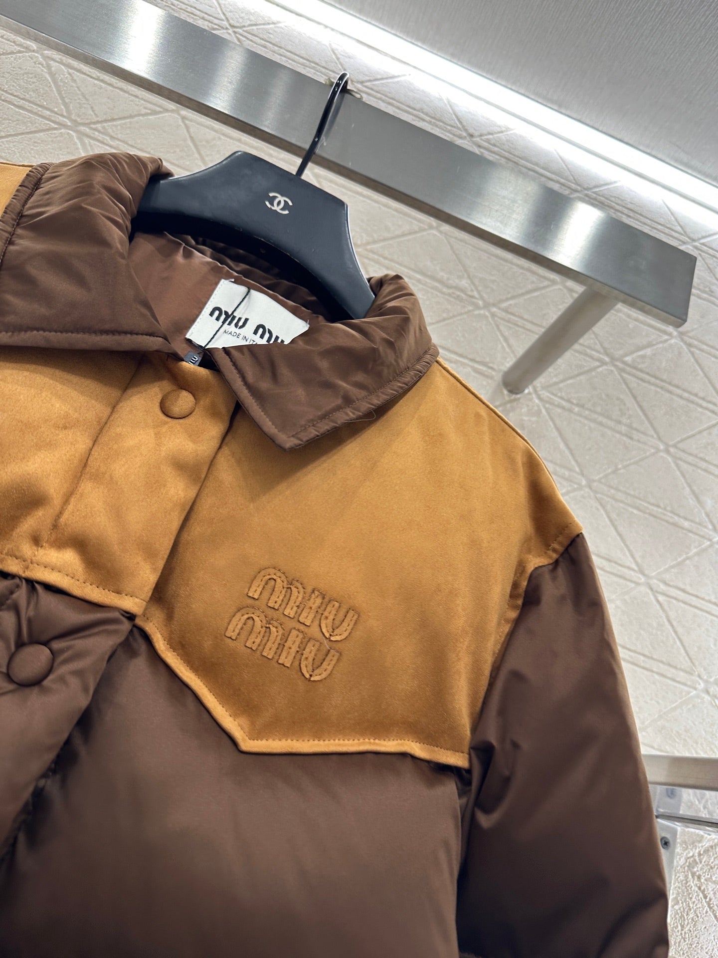 Patchwork down jacket