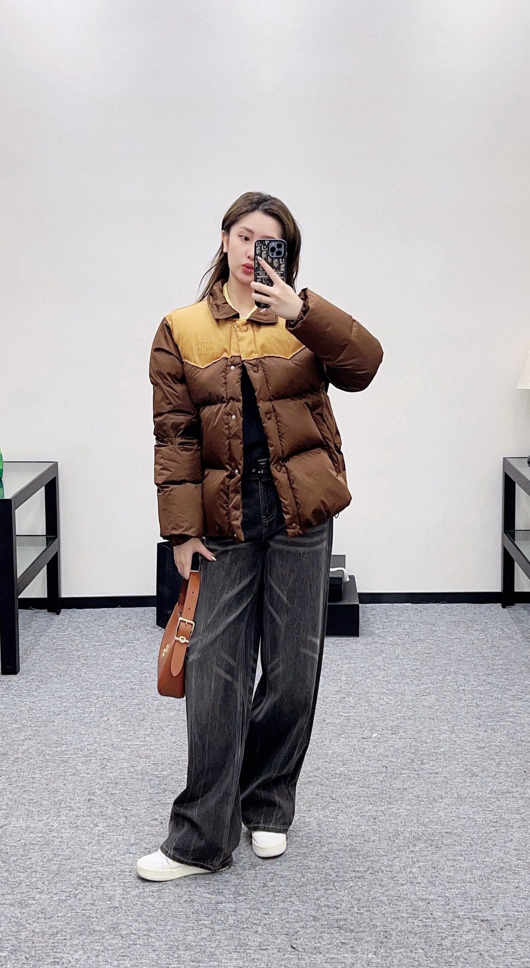 Patchwork down jacket