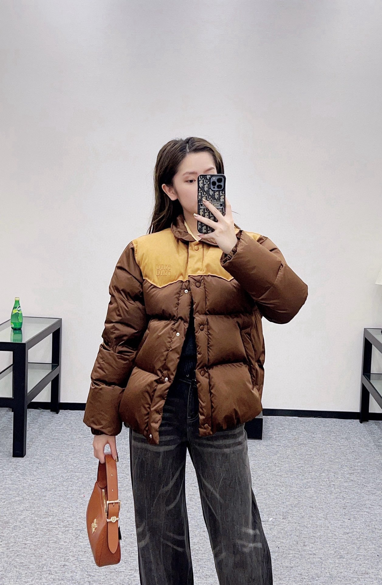 Patchwork down jacket